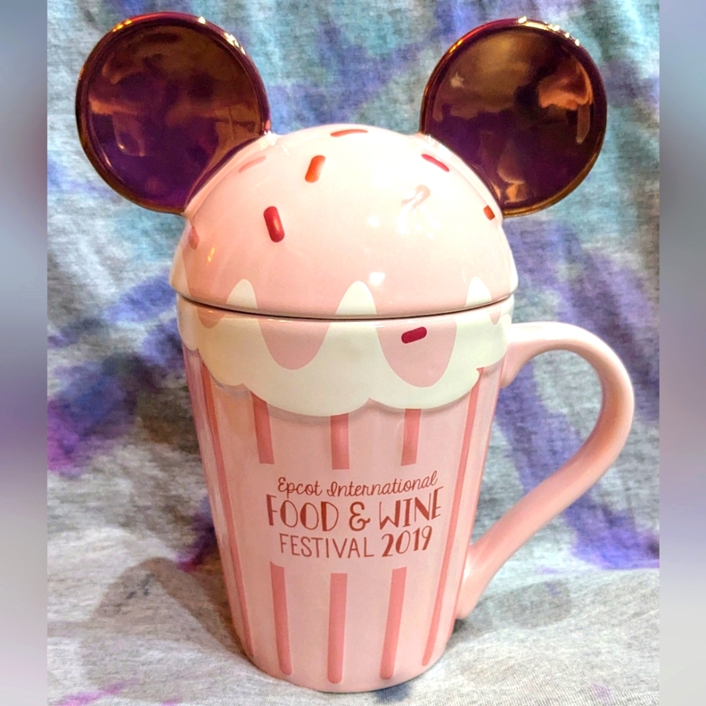 Minnie Mouse Mug with Lid Epcot 2019 Cupcake Chef Disney Limited Cute sprinkle